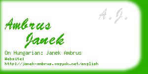 ambrus janek business card